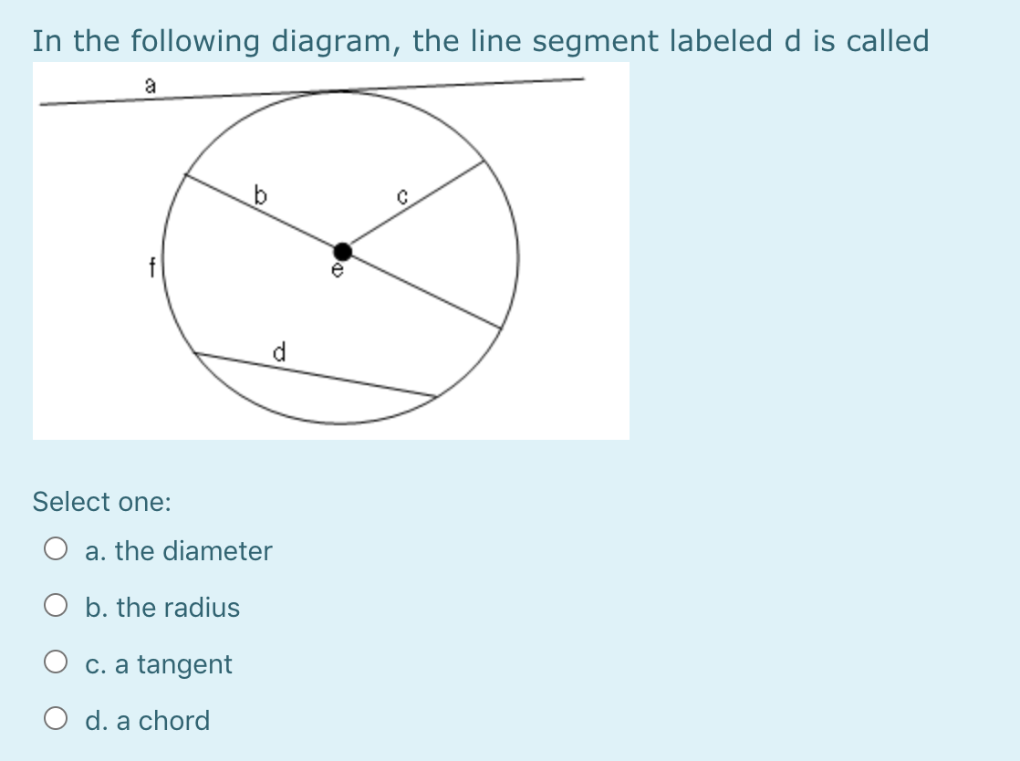 In the following diagram, the line segment