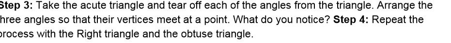 Step 3: Take the acute triangle and tear off each