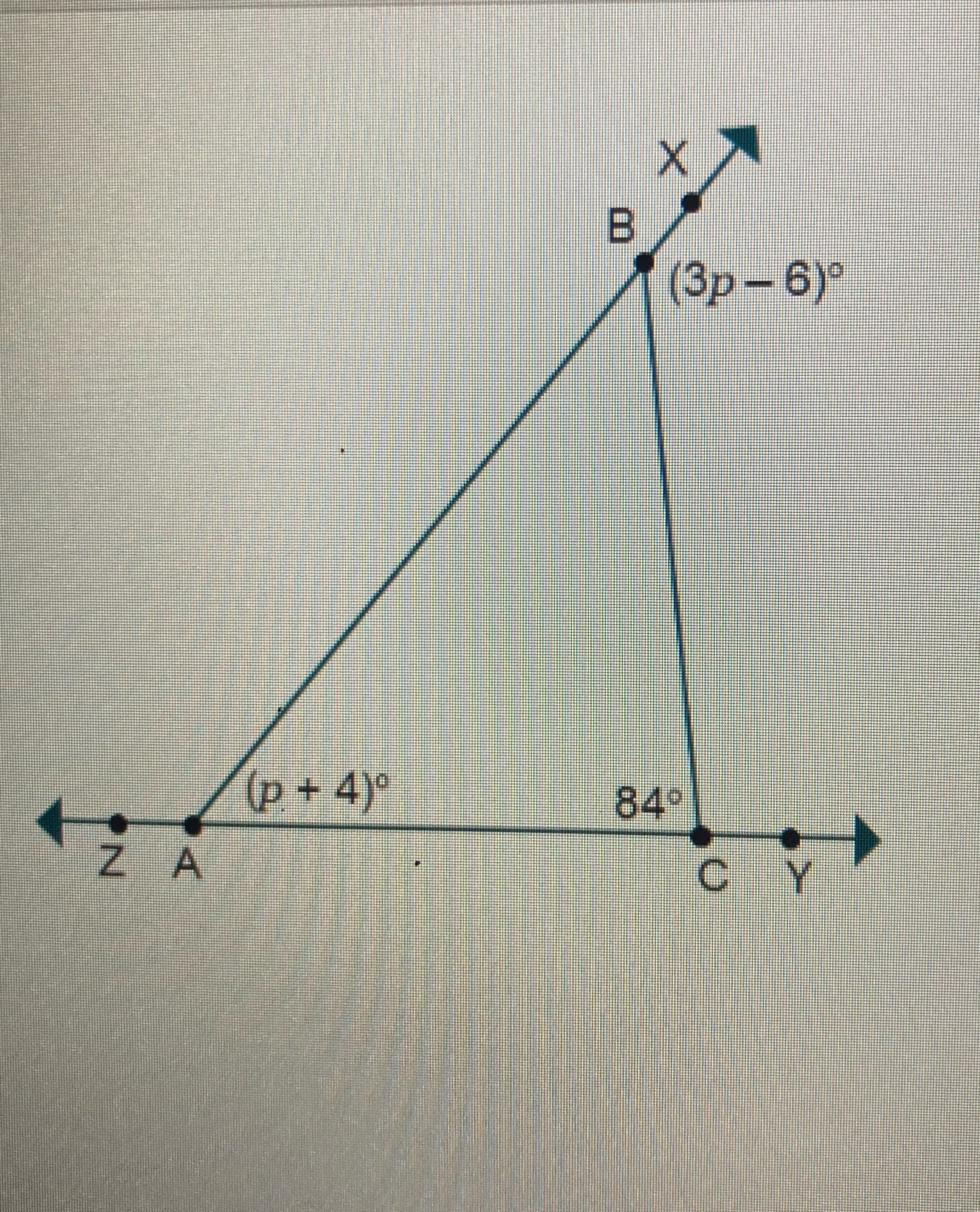 what is the measure of X B (3p -6) (p + 4) 84 Z A