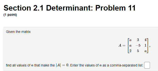 Linear Algebra Final answer only please Section