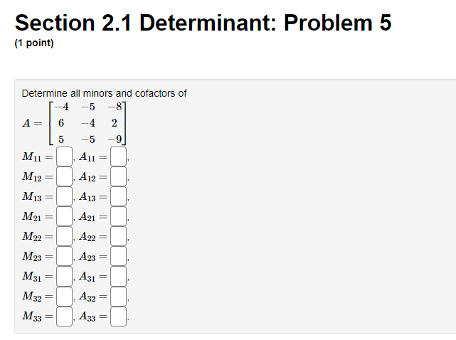 Linear Algebra Final answer only please Section