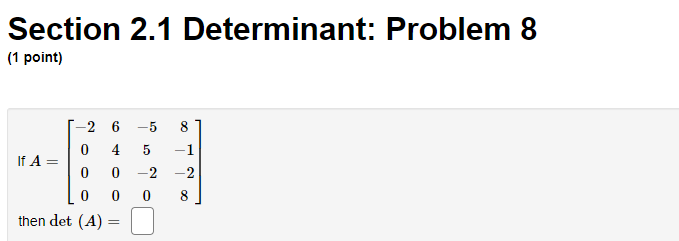 Linear Algebra Final answer only please Section