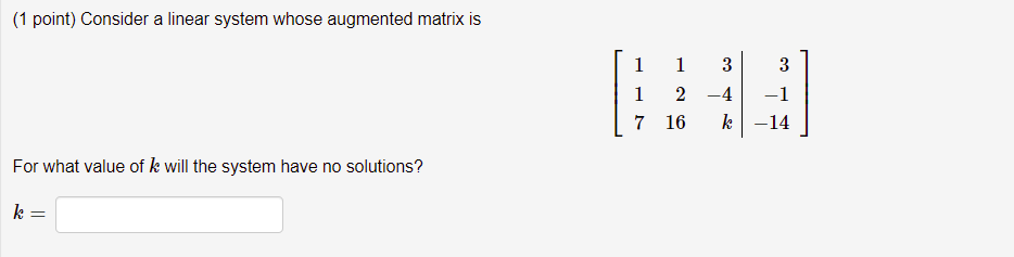 Please answer: (1 point) Consider the following