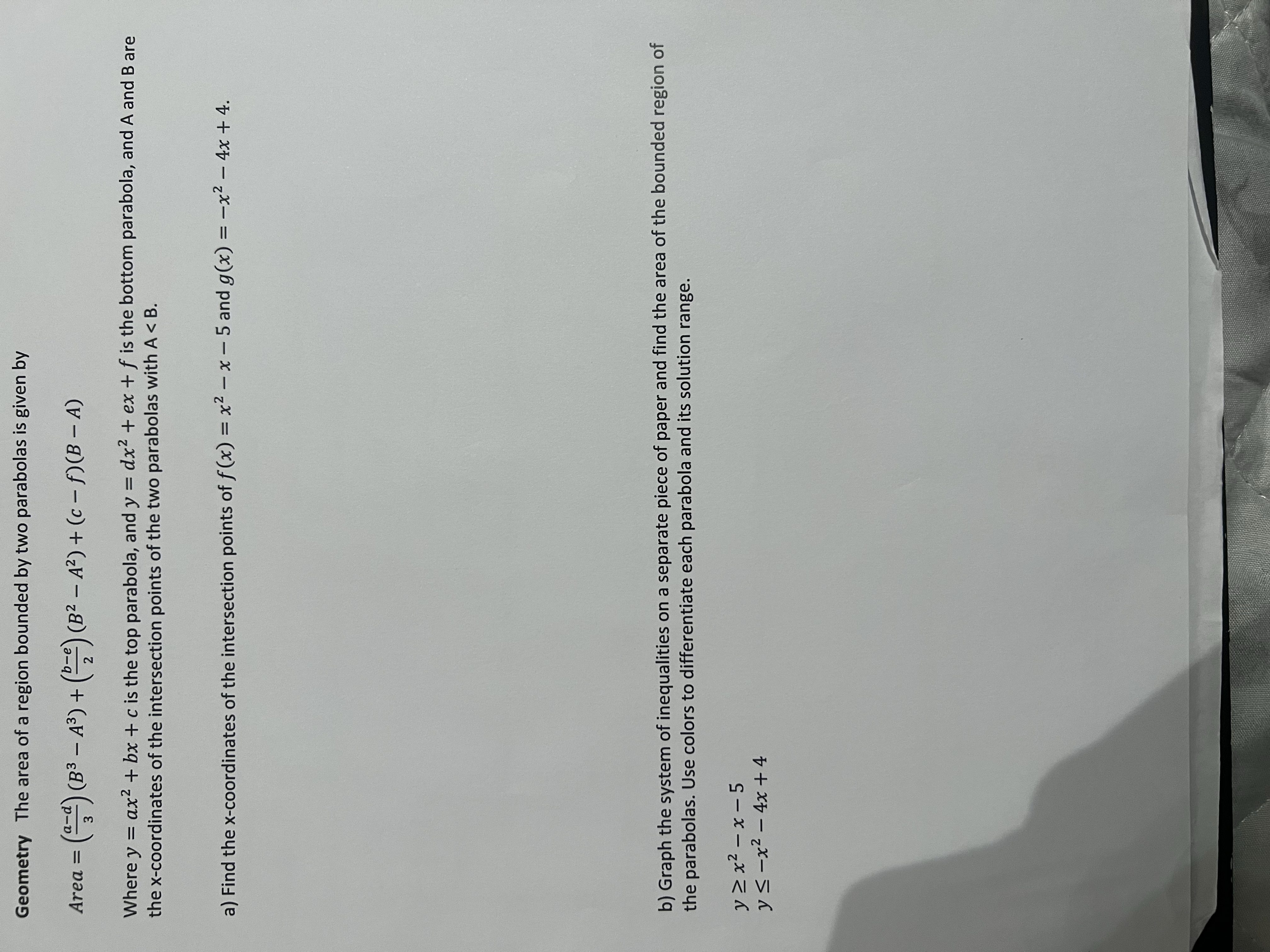 explain Geometry The area of a region bounded by