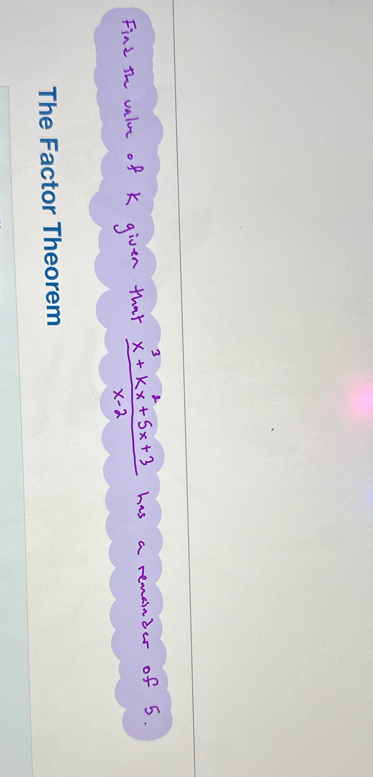 Show your work and solve the highlighted problem