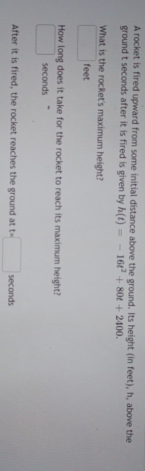 I need help A rocket is fired upward from some