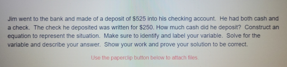 I can't need help Jim went to the bank and made