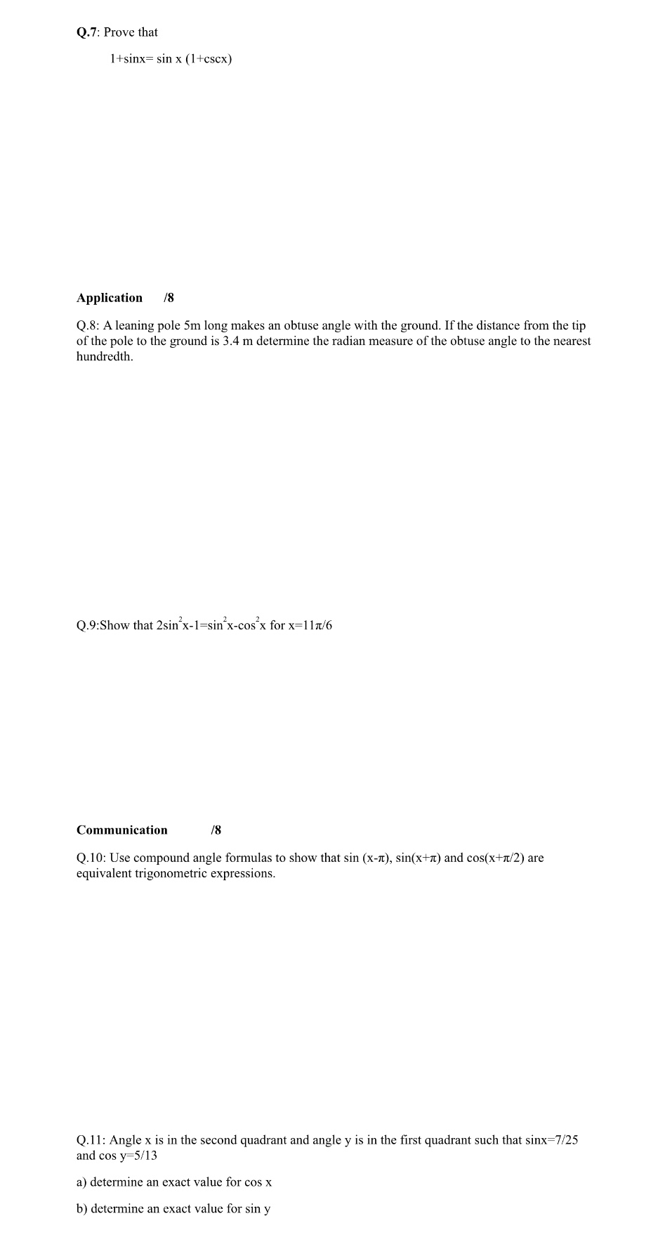 Hey I need help with these questions. QJ: Prove