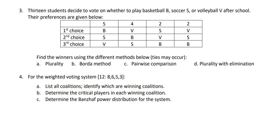 Activity: 3. Thirteen students decide to vote on