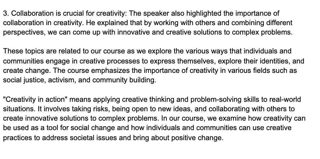 3. Collaboration is crucial for creativity: The