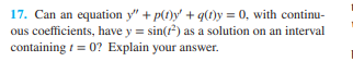 17. Can an equation y" + poy