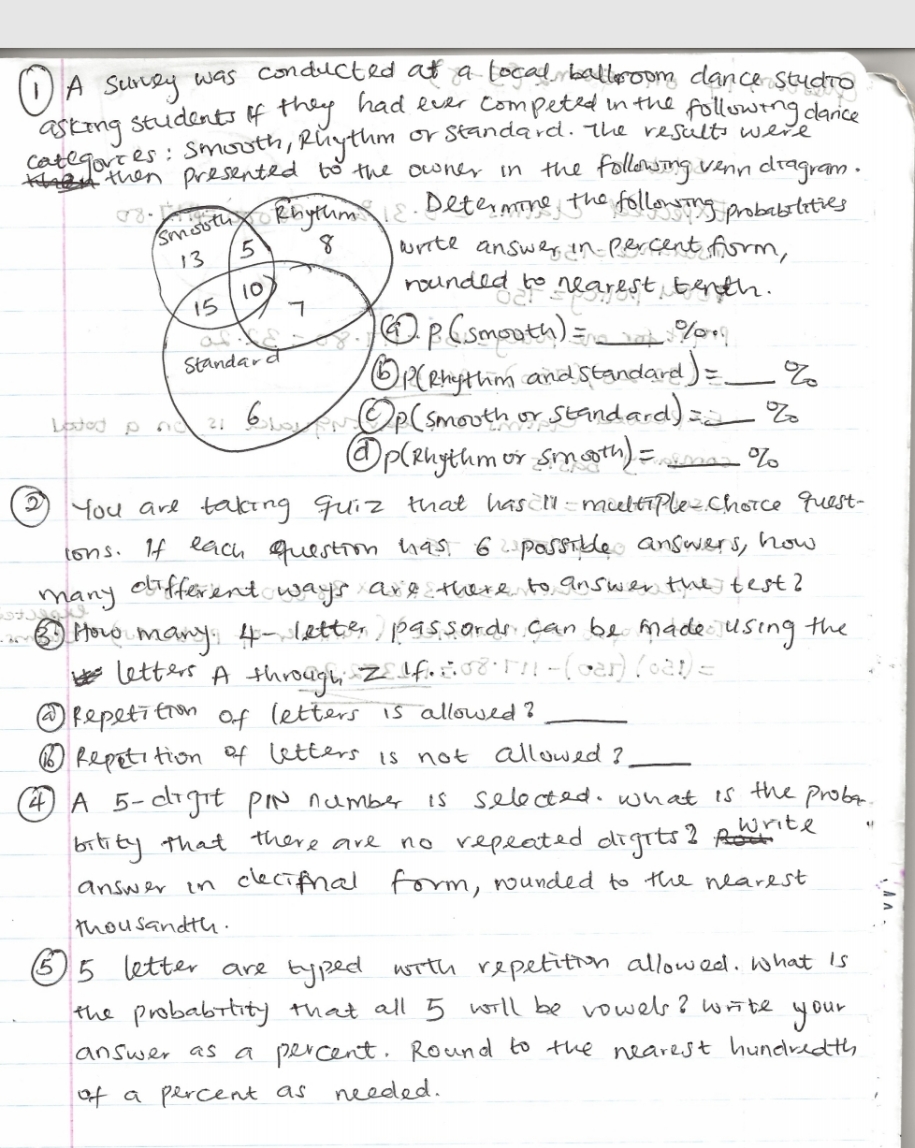 probability and counting 1 A survey was conducted