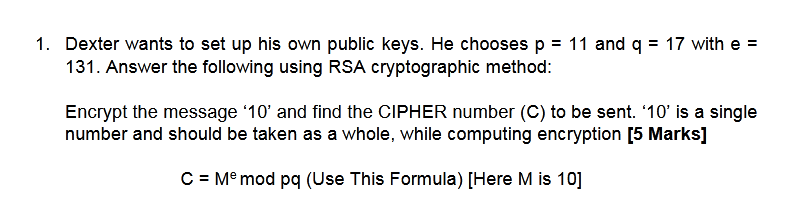 please solve on page 1. Dexter wants to set up