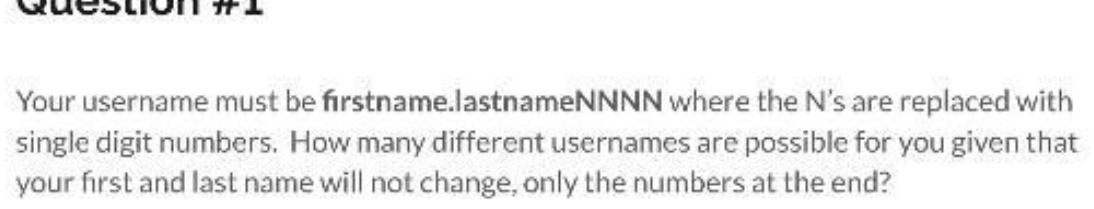 QUESLIOn THI Your username must be