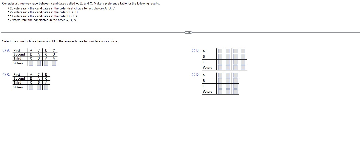 Consider a three-way race between candidates