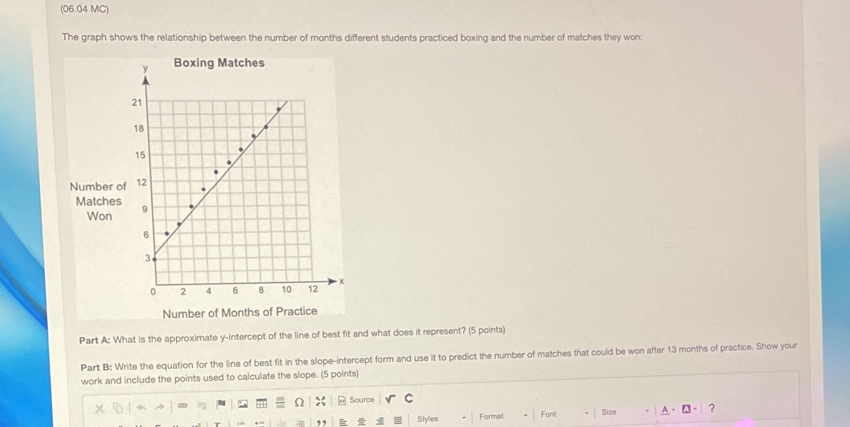 (06.04 MC) The graph shows the relationship