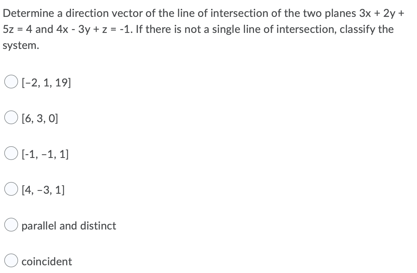 Determine a direction vector of the line of