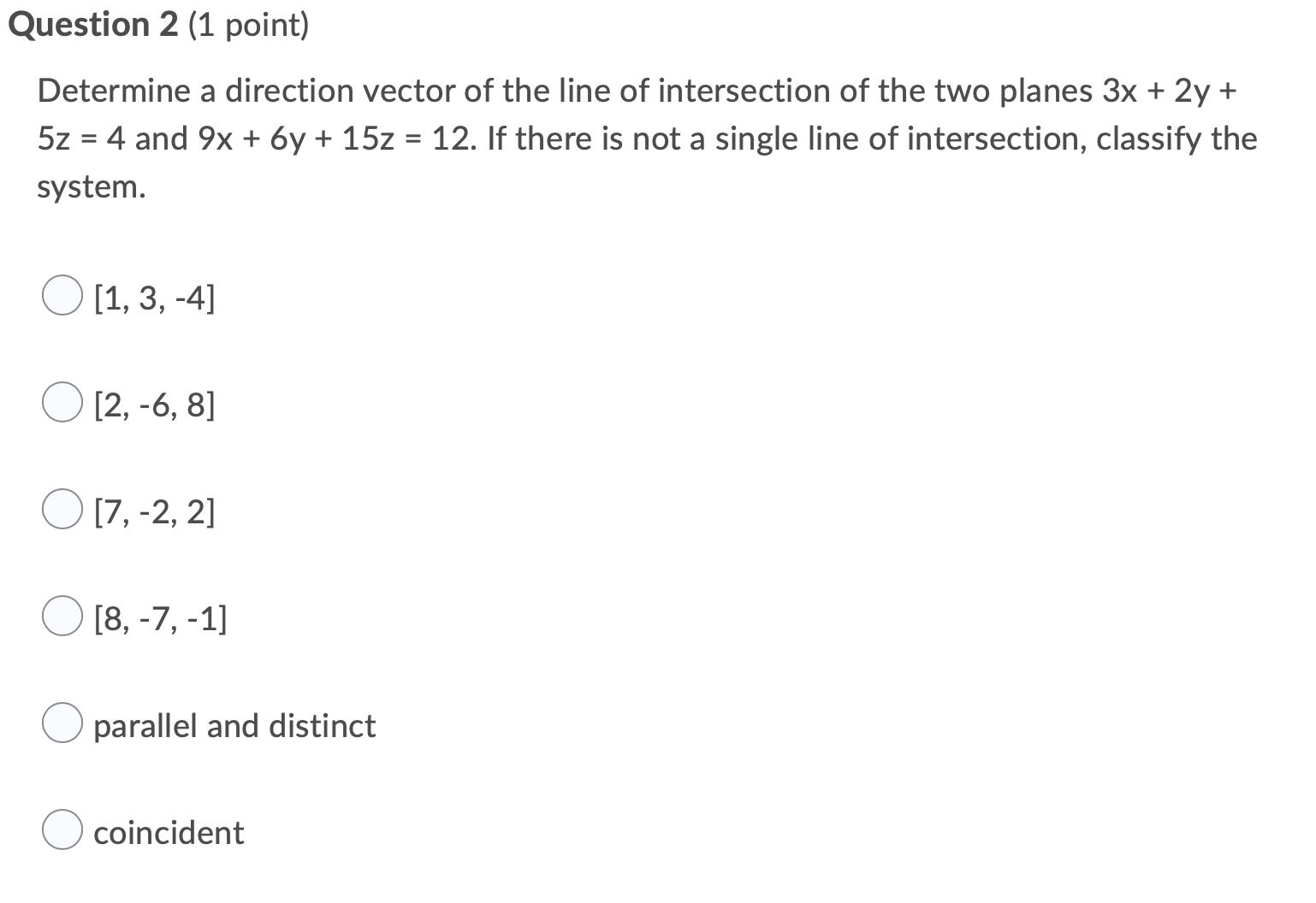 Determine a direction vector of the line of