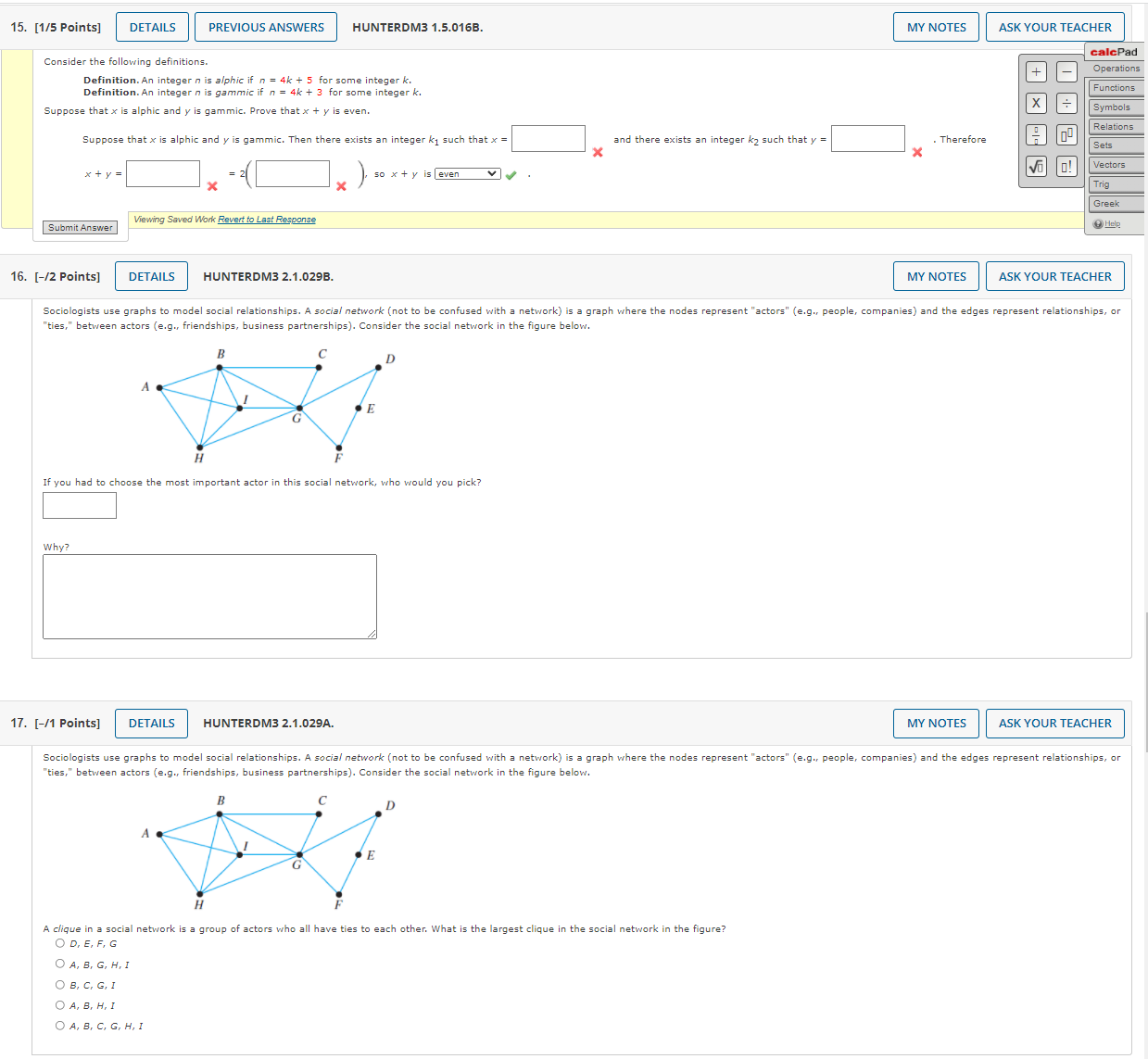 15. [1/5 Points] DETAILS PREVIOUS ANSWERS