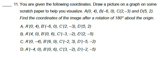 11. You are given the following coordinates. Draw