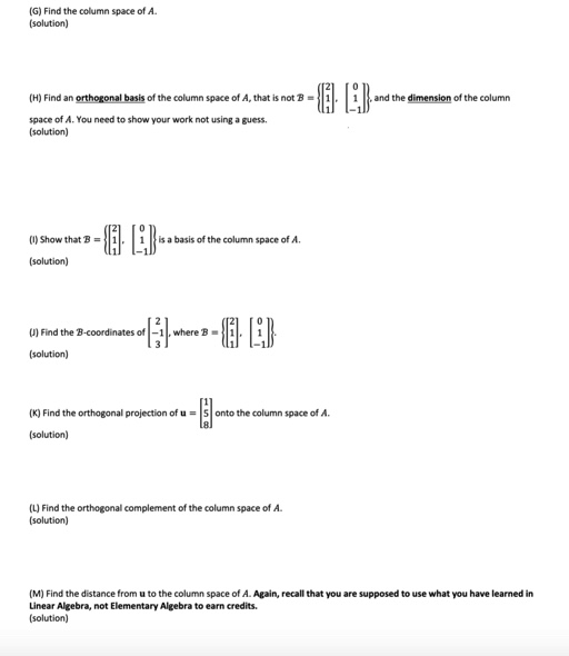 This is linear algebra, I just need help with
