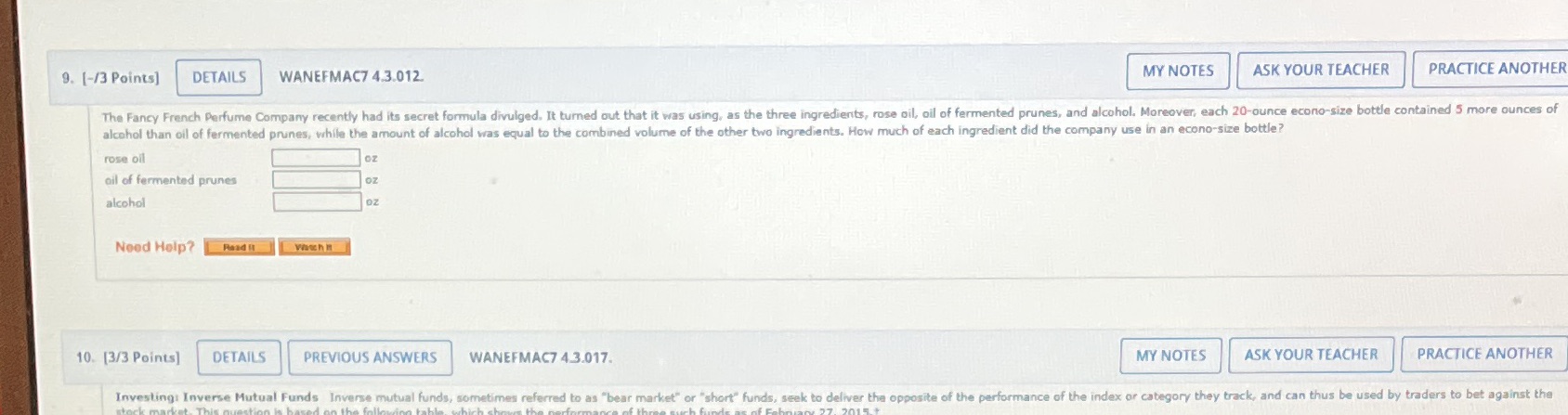 9. [-/3 Points] DETAILS WANEFMAC7 4.3.012. MY