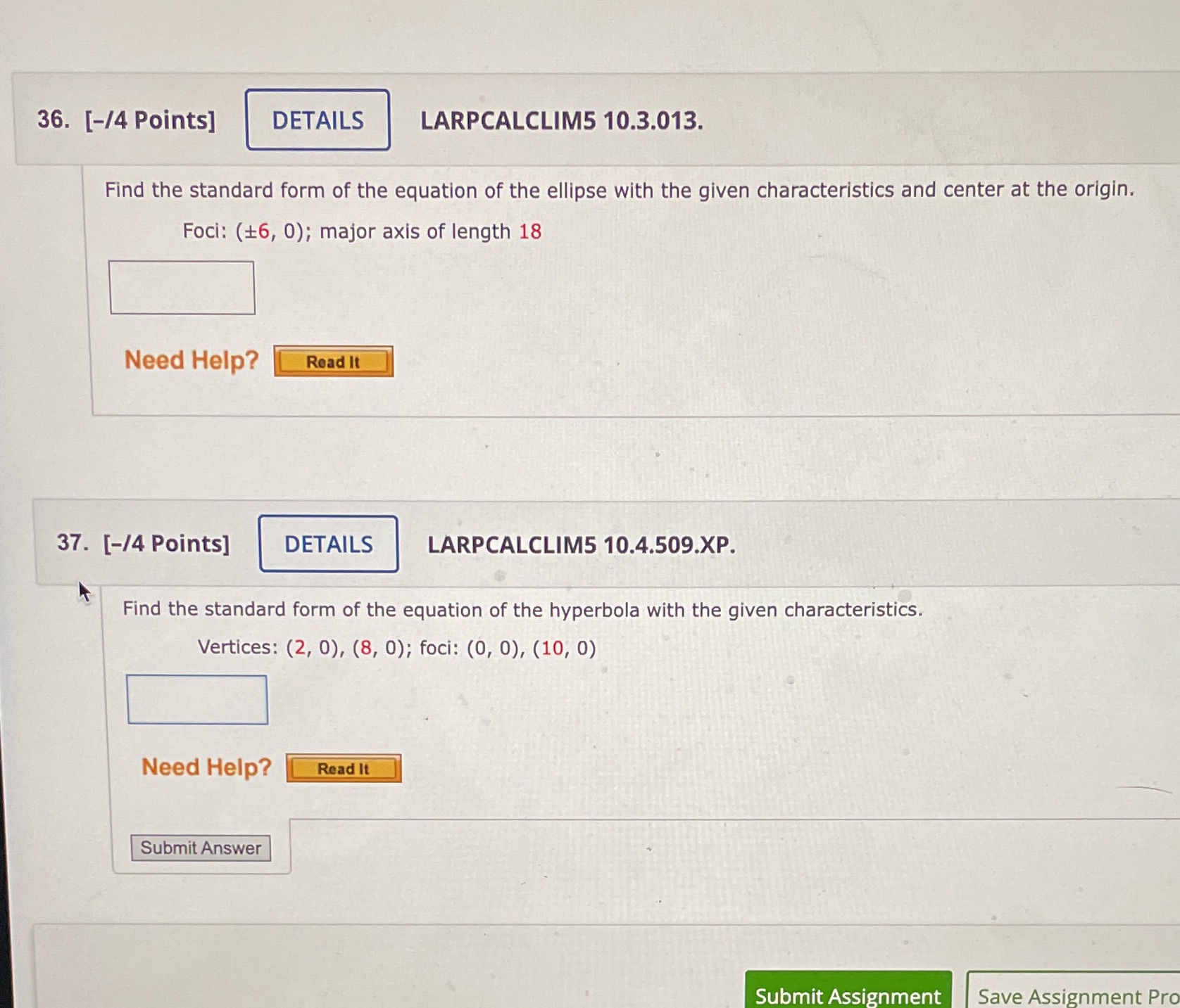 I need help 36. [-/4 Points] DETAILS LARPCALCLIM5