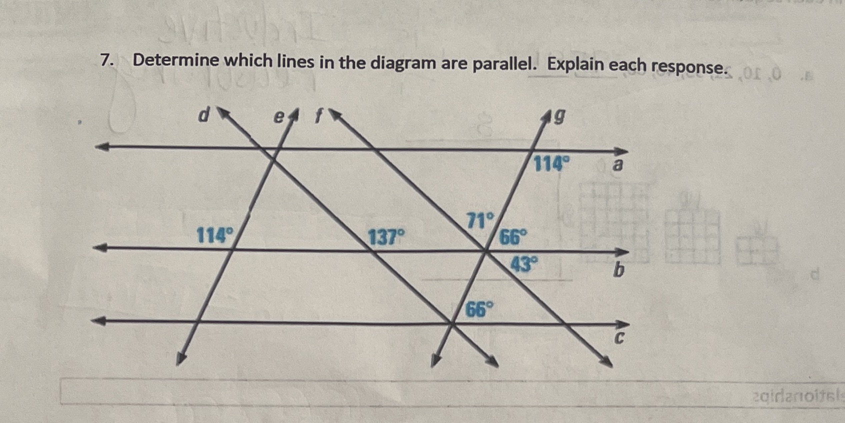 7. Determine which lines in the diagram are