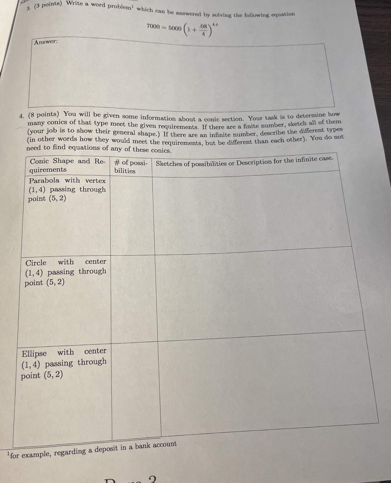 Answer all please (3 points) Write a word problem