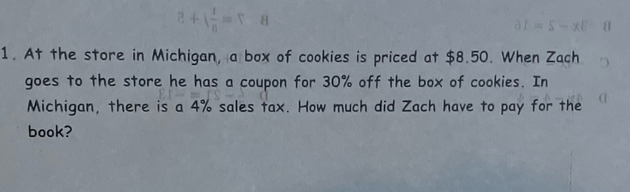 1. At the store in Michigan, a box of cookies is