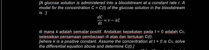 [A glucose solution is administered into a