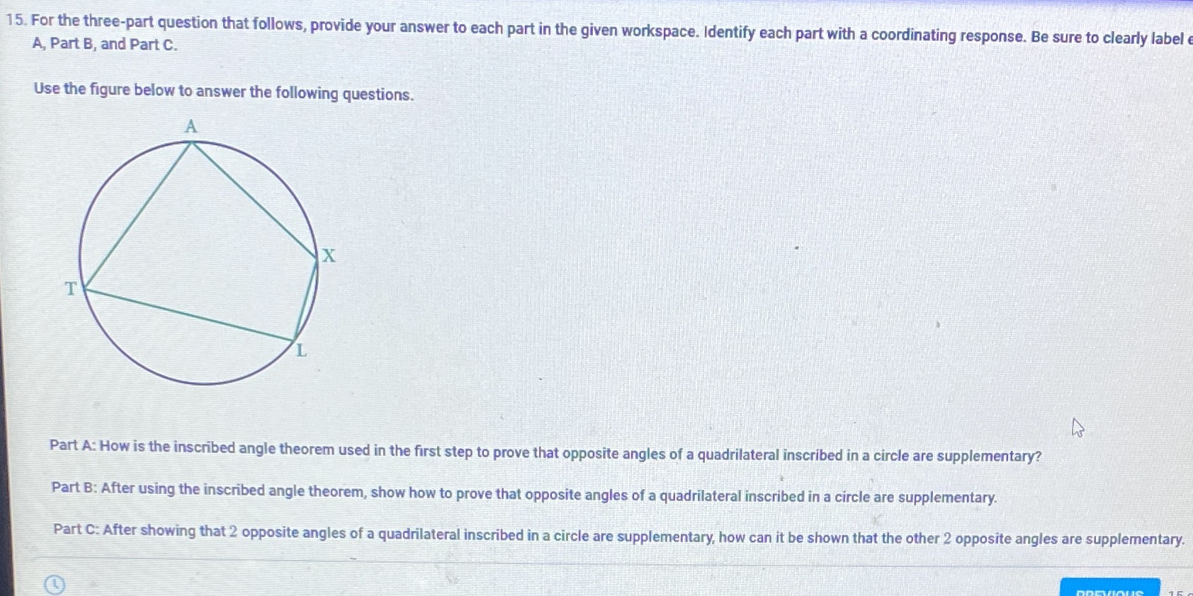 15. For the three-part question that follows,