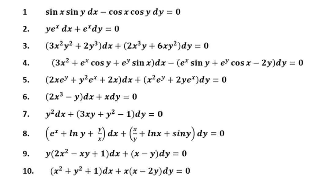 Find the the general solution of the following