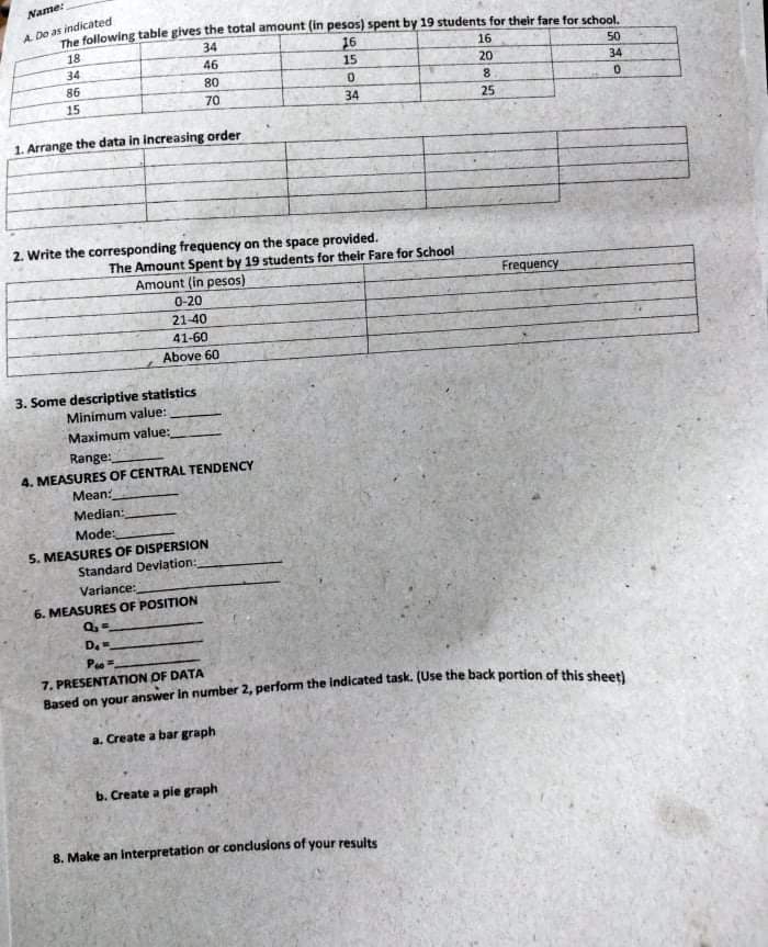 THANKYOUUUU Name: A. Do as indicated The