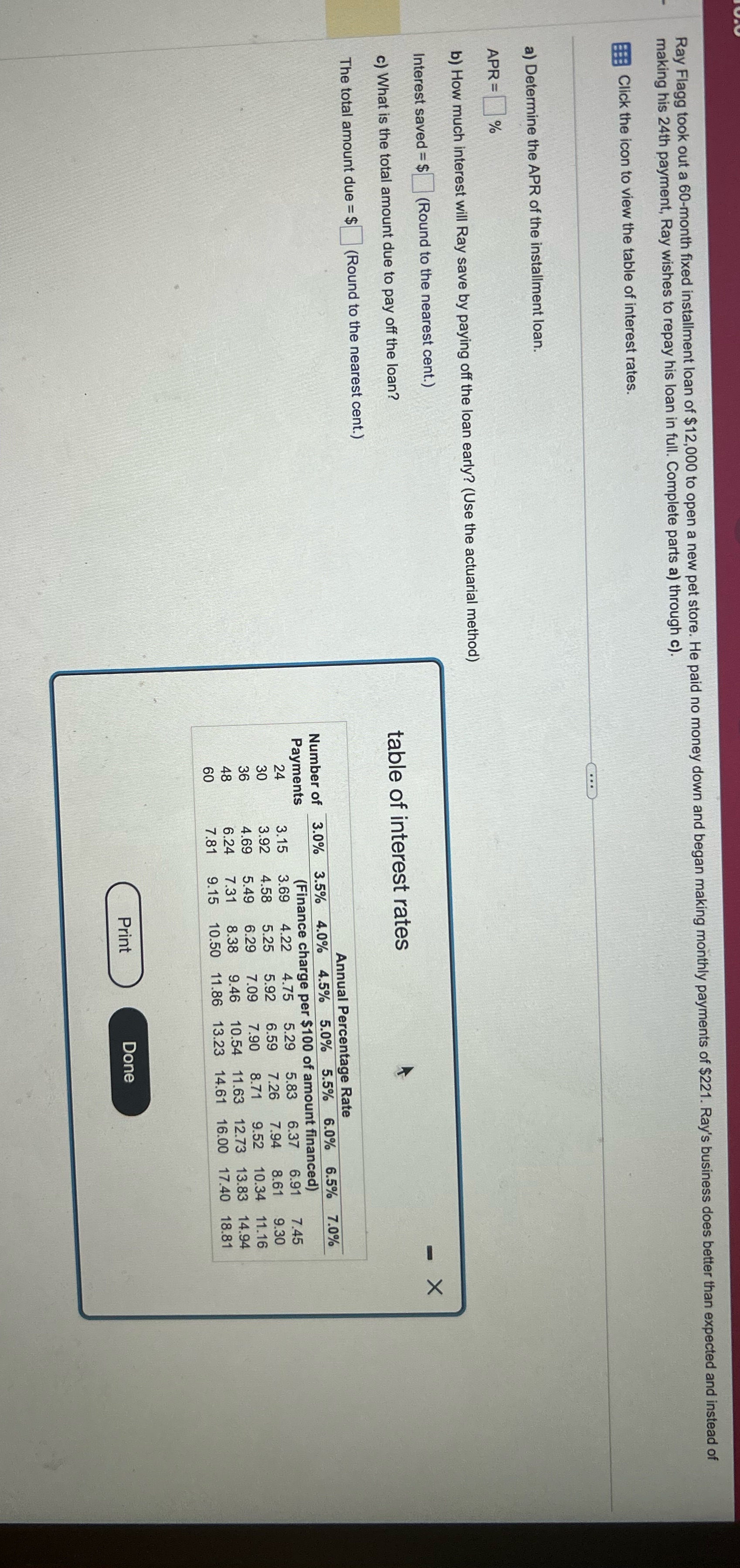 pleas help solve !!! Ray Flagg took out a