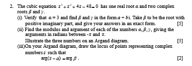 2. The cubic equation ~ + 2 + 45 -48_0 has one