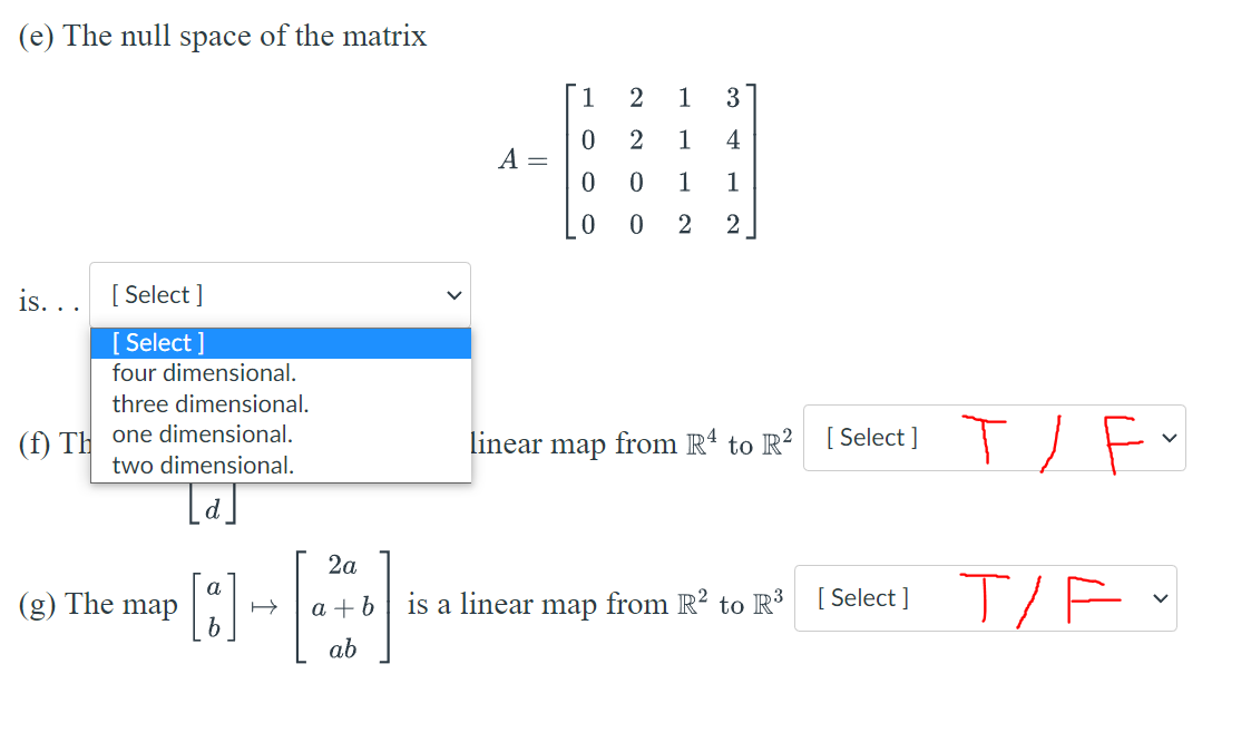 Please help with practice \f\f(D The map +> l2a+b