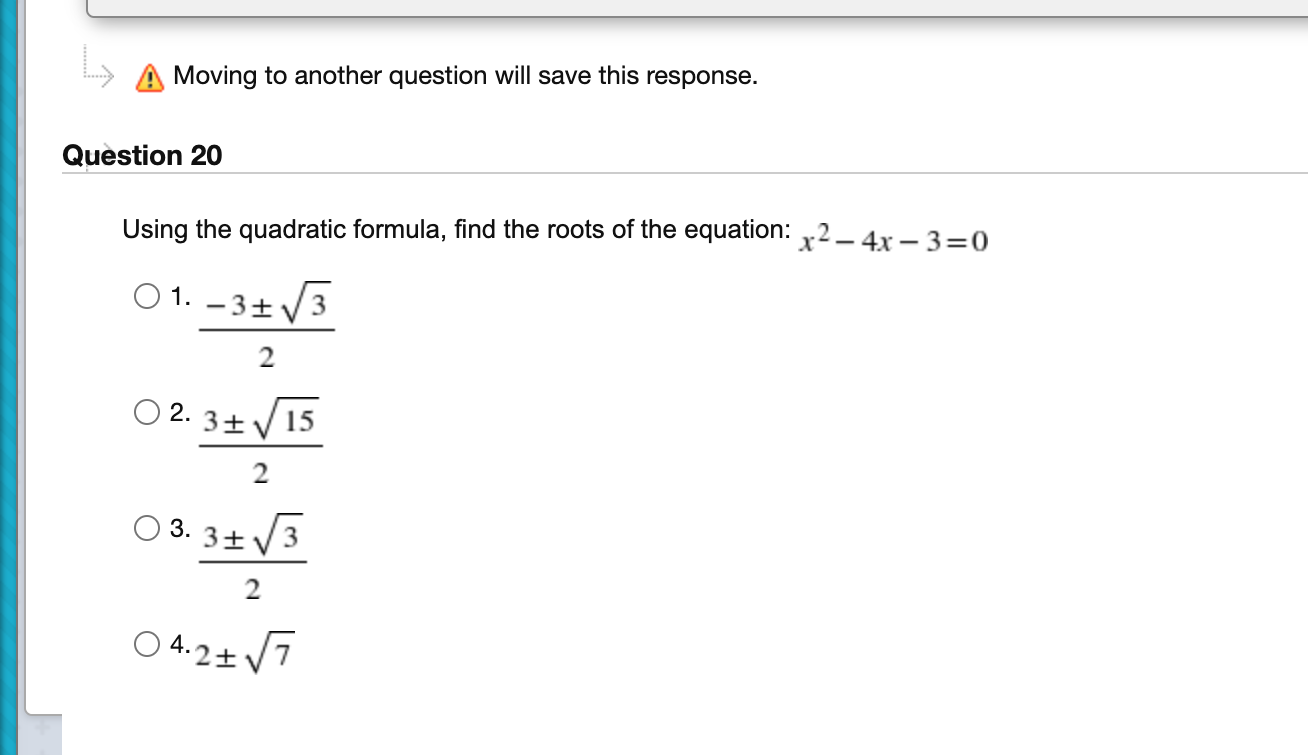 Question 19 X +4 For what value(s) of y is the