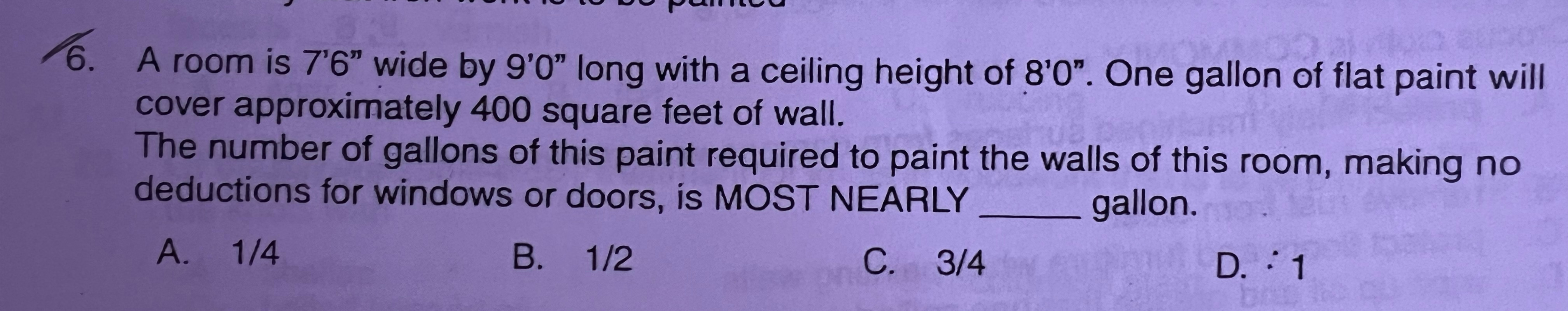 16. The ceiling of a room which measures 20'