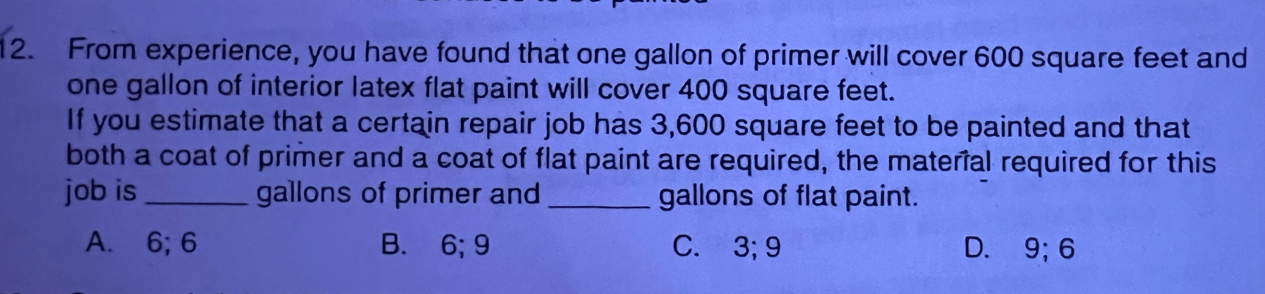 16. The ceiling of a room which measures 20'