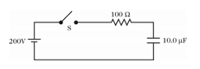 The capacitor shown in the circuit below is
