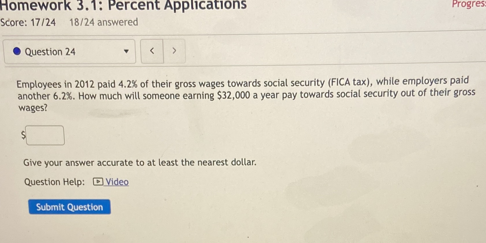 Homework 3.1: Percent Applications Progress