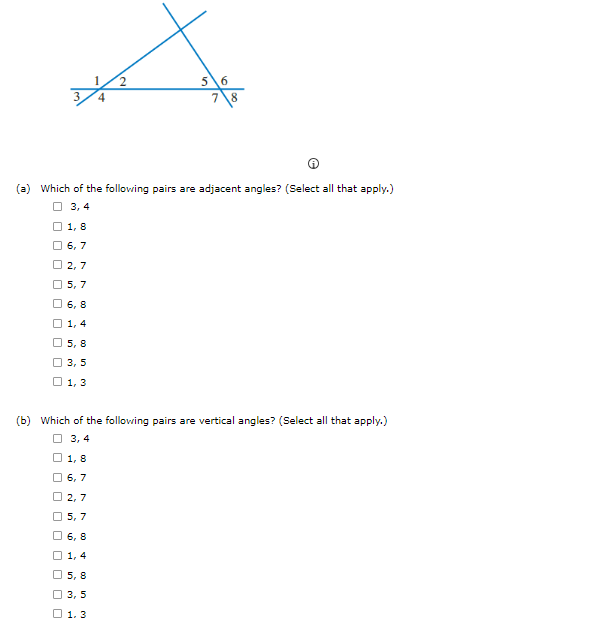 2 5\\ 6 (=) Which of the following pairs are