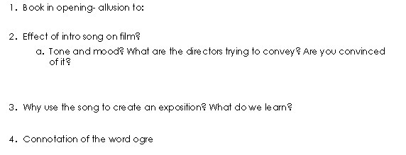 1. Book in opening- allusion to: 2. Effect of