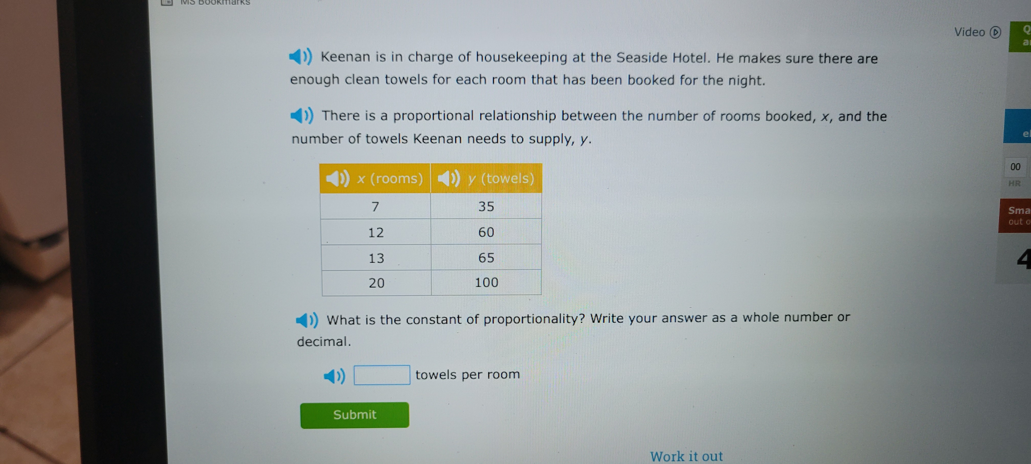Video D a ()) Keenan is in charge of housekeeping