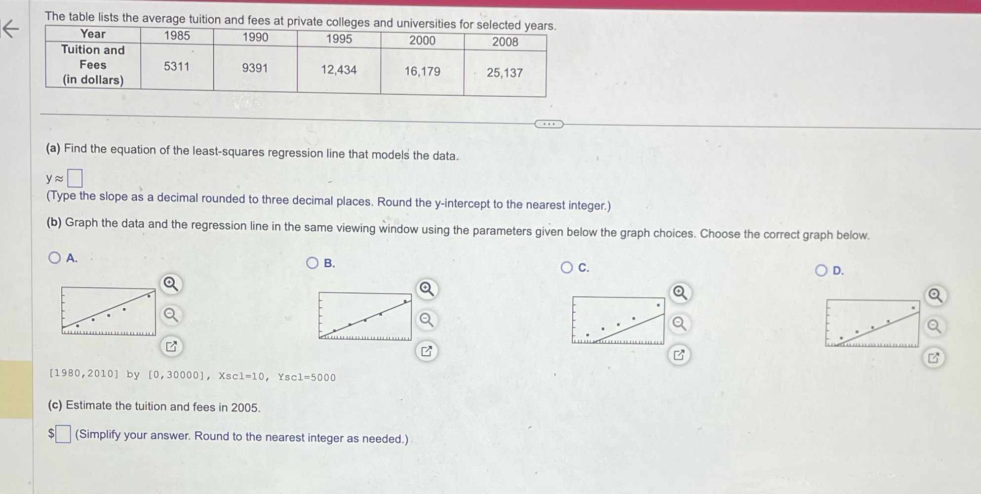 Help please The table lists the average tuition