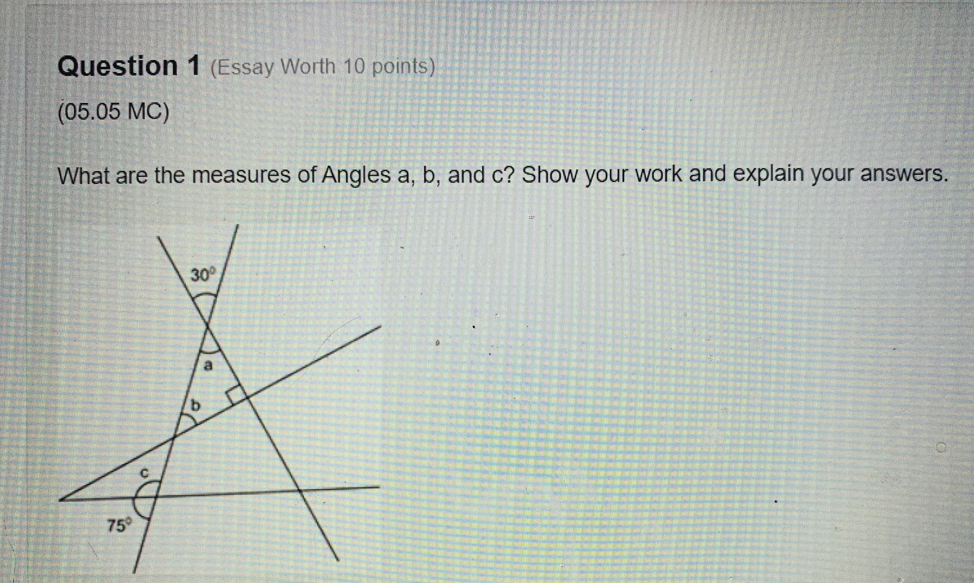 Question 1 (Essay Worth 10 points) (05.05 MC)