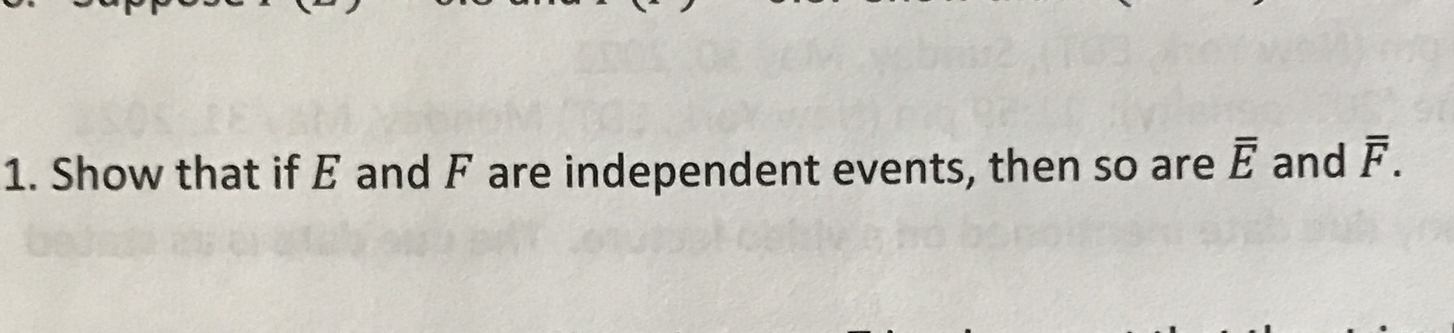 Discrete Mathematics problems 1. Show that if E