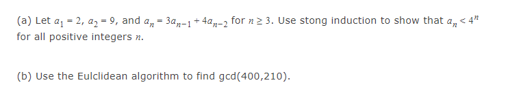 Need help in the following discrete maths (a) Let