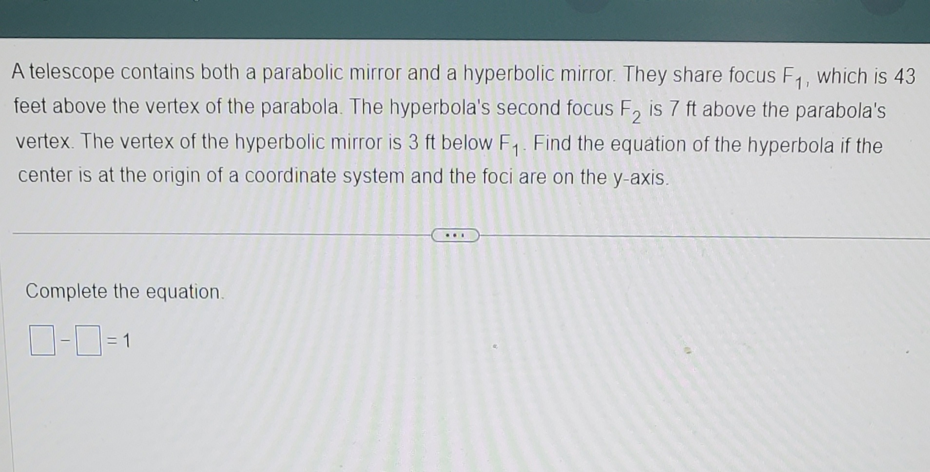 A telescope contains both a parabolic mirror and